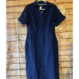 American Airlines Lands End Navy Blue Flight Attendant Dress Size 8 oeko tex
